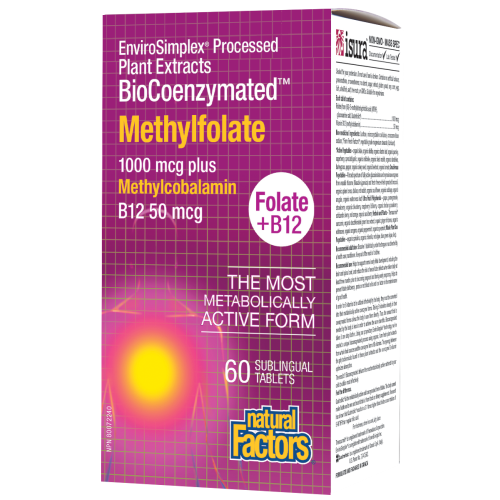 BioCoenzymated™ Methylfolate • Folate + B12 1000 mcg/50 mcg 60 Sublingual Tablets
