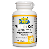 Vitamin K+D 120 mcg / 1000 IU 60 Softgels