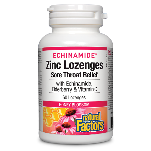 Zinc Lozenges with Echinamide,
Elderberry & Vitamin C 60 Lozenges Honey Blossom