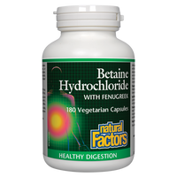 Betaine Hydrochloride with Fenugreek 180 Vegetarian Capsules