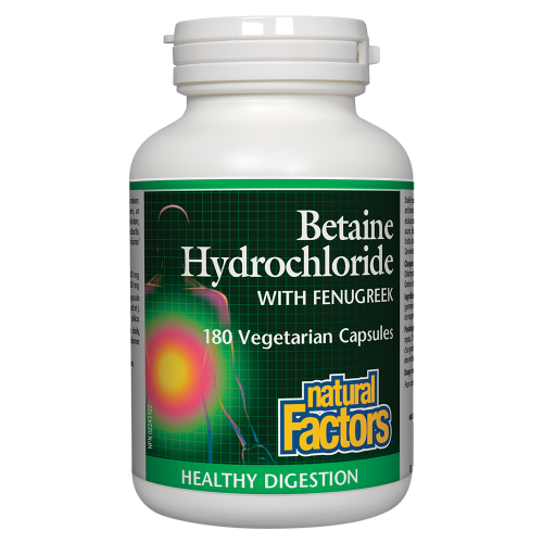 Betaine Hydrochloride with Fenugreek 180 Vegetarian Capsules