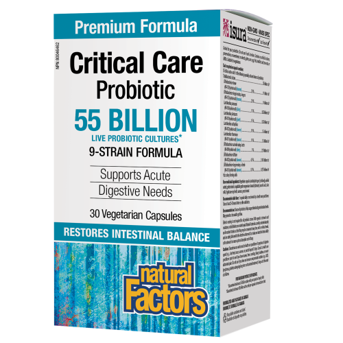 Natural Factors Critical Care Probiotic  55 Billion Live Probiotic Cultures  30 Vegetarian Capsules