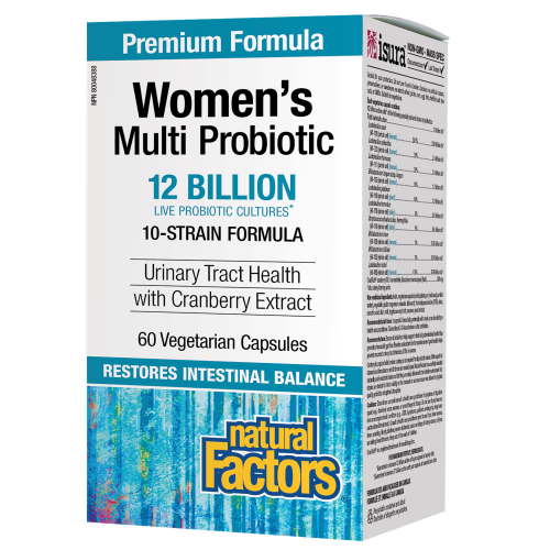 Natural Factors Women's Multi Probiotic   12 Billion Live Probiotic Cultures  60 Vegetarian Capsules