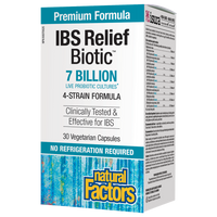 Natural Factors IBS Relief Biotic®   7 Billion Live Probiotic Cultures  30 Vegetarian Capsules