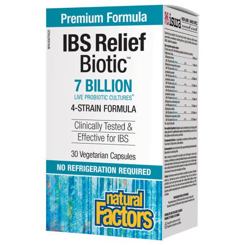 Natural Factors IBS Relief Biotic®   7 Billion Live Probiotic Cultures  30 Vegetarian Capsules