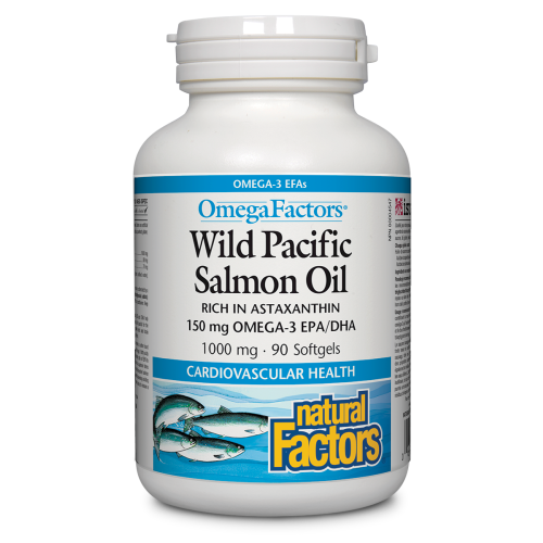 Natural Factors Wild Pacific Salmon Oil  RICH IN ASTAXANTHIN    1000 mg  90 Softgels