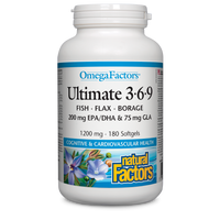 Natural Factors Ultimate 3•6•9  1200 mg  180 Softgels