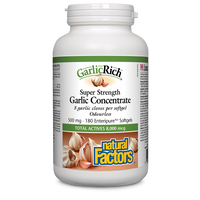 Natural Factors GarlicRich® Super Strength Garlic Concentrate  500 mg  180 Enteripure® Softgels