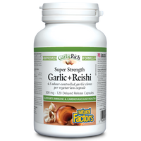 Natural Factors Garlic+Reishi Super Strength  300 mg  120 Delayed Release Vegetarian Capsules
