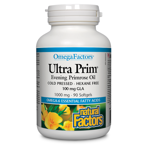 Natural Factors Ultra Prim Evening Primrose Oil  1000 mg  90 Softgels