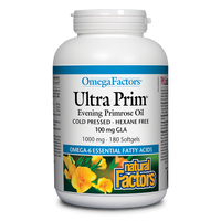 Natural Factors Ultra Prim Evening Primrose Oil  1000 mg  180 Softgels