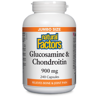 Natural Factors Glucosamine & Chondroitin Sulfate  900 mg  240 Capsules