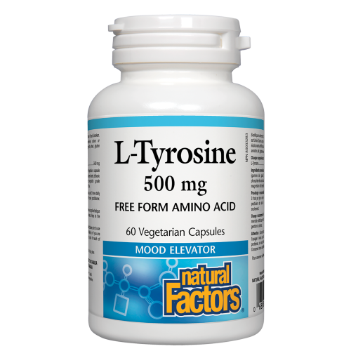 Natural Factors L-Tyrosine  500 mg  60 Vegetarian Capsules