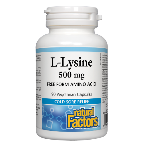 Natural Factors L-Lysine  500 mg  90 Vegetarian Capsules