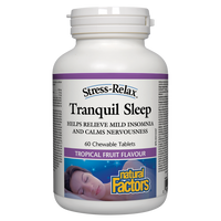 Natural Factors Tranquil Sleep®   60 Chewable Tablets Tropical Fruit Flavour