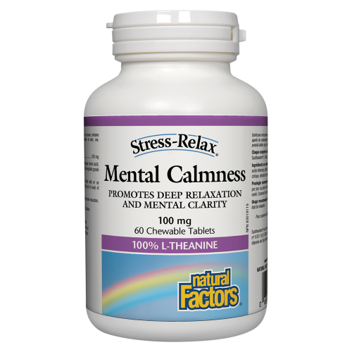Natural Factors Mental Calmness  100 mg  60 Chewable Tablets