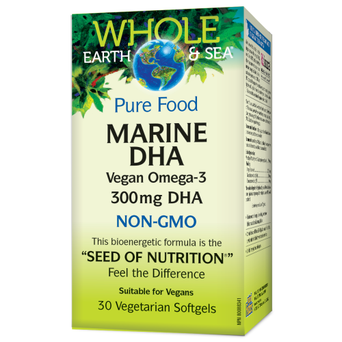 Whole Earth & Sea® Pure Food Marine DHA Vegan Omega-3  300 mg  30 Vegetarian Softgels