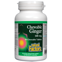 Natural Factors Chewable Ginger  500 mg  90 Chewable Tablets