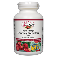 Natural Factors Organic CranRich® Super Strength Cranberry Concentrate  500 mg  90 Softgels