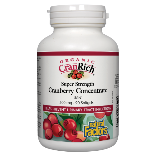 Natural Factors Organic CranRich® Super Strength Cranberry Concentrate  500 mg  90 Softgels