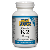 Natural Factors Vitamin K2  100 mcg  180 Vegetarian Capsules