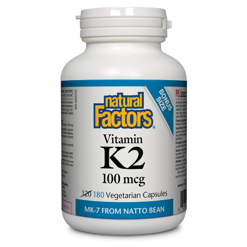 Natural Factors Vitamin K2  100 mcg  180 Vegetarian Capsules