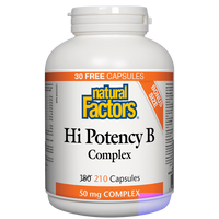 Natural Factors Hi Potency B Complex  50 mg  210 Capsules